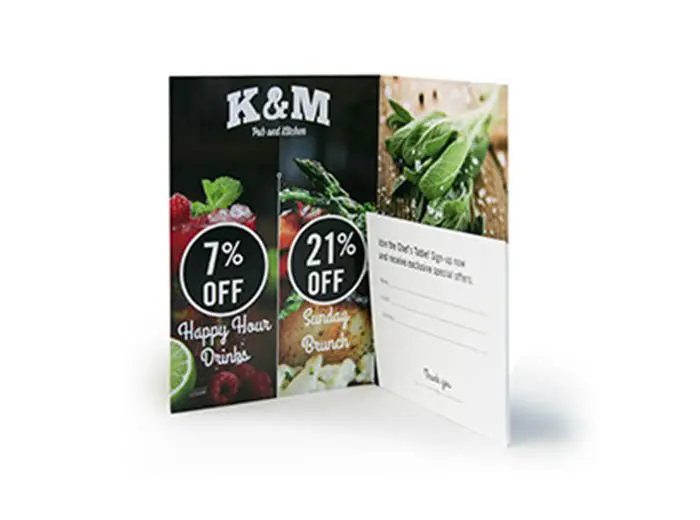 bill holder product image showing a local restaurant print