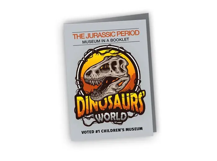 compact newsletter product image showing a dinosaur museum newsletter