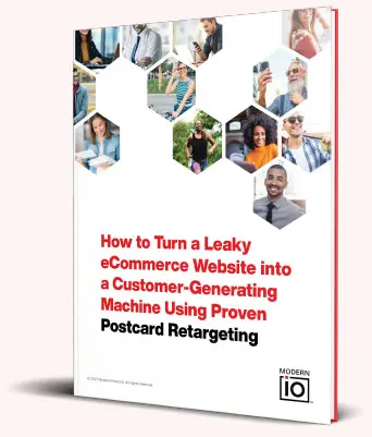 ebook cover with people in honeycomb shapes and the book title how to turn a leaky ecommerce website into a acustomer generating machine 