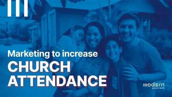 Marketing to Increase Church Attendance - Title Image with Family with blue overlay