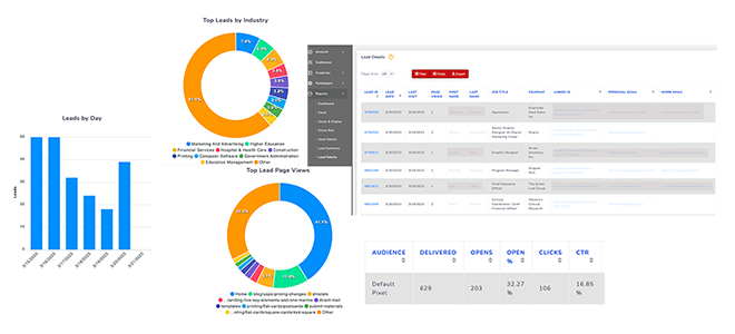 LeadNet Screenshot showing tracking and graphs