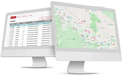 New Mover Program Dashboard on two Apple iMac Computers