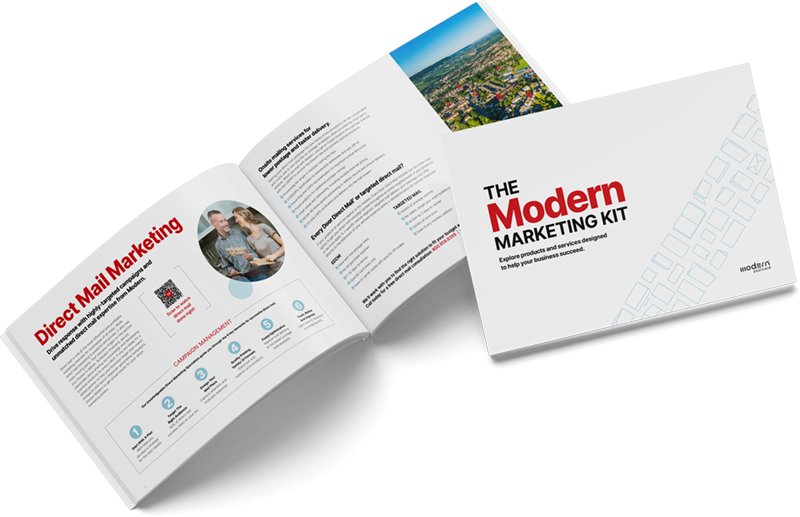 Free Digital Marketing Kit - Showing the front cover and inside page spread