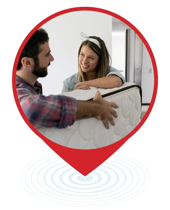 Direct mail for eCommerce services - man holding a mattress