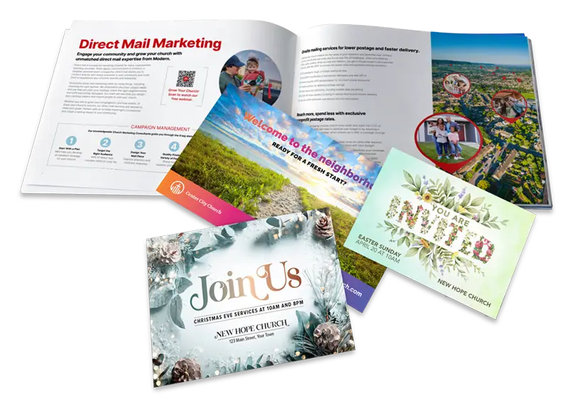 Church Marketing Kit - multiple samples shown