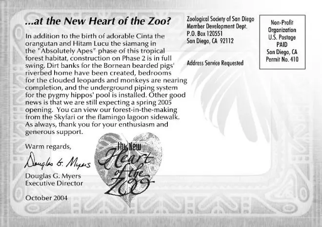 San Diego Zoo Customer Example - Mailing Side